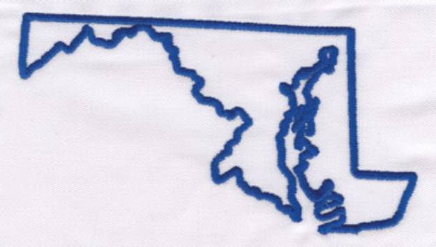 Picture of Maryland Outline Machine Embroidery Design