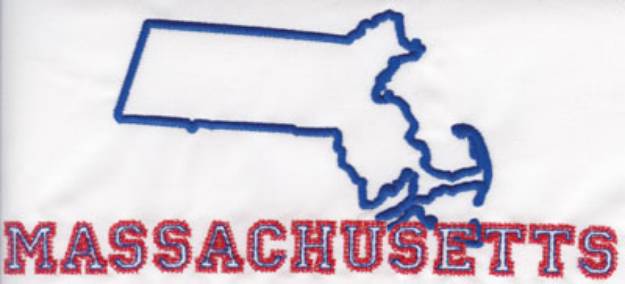 Picture of Massachusettes Outline Machine Embroidery Design