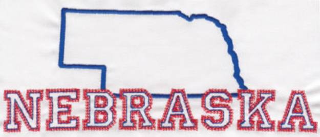 Picture of Nebraska Outline Machine Embroidery Design