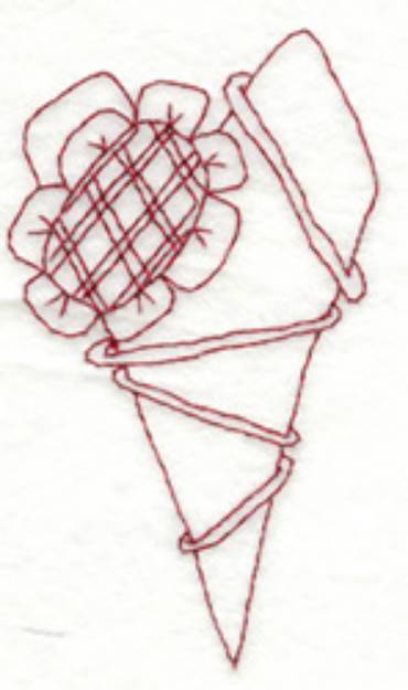 Picture of Heart With Flower Machine Embroidery Design