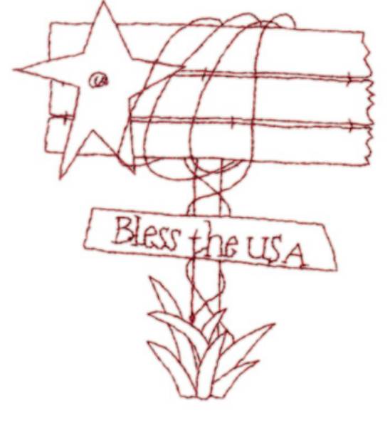 Picture of Bless The USA Machine Embroidery Design