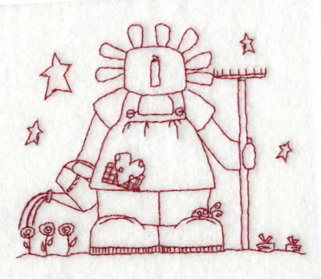 Picture of Gardening Gal Machine Embroidery Design