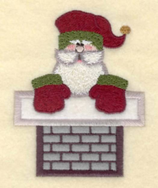 Picture of Santa In Chimney Machine Embroidery Design