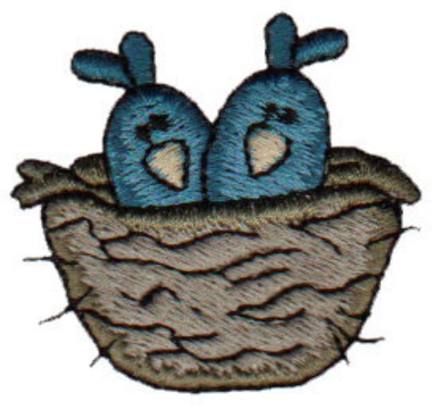 Picture of Birdies In Nest Machine Embroidery Design