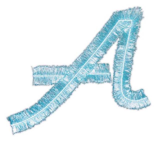 Picture of Script Fringe Letter A Machine Embroidery Design