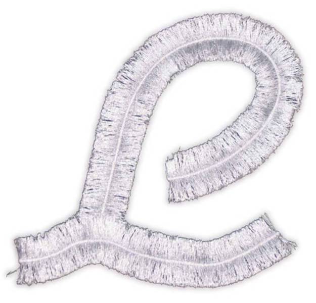 Picture of Script Fringe Letter L Machine Embroidery Design