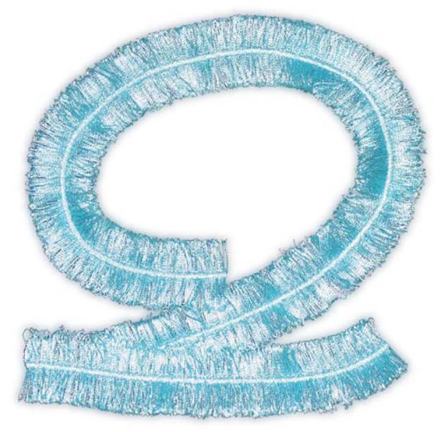 Picture of Script Fringe Letter Q Machine Embroidery Design