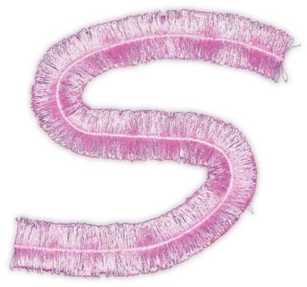 Picture of Script Fringe Letter S Machine Embroidery Design