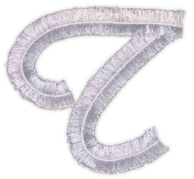 Picture of Script Fringe Letter T Machine Embroidery Design