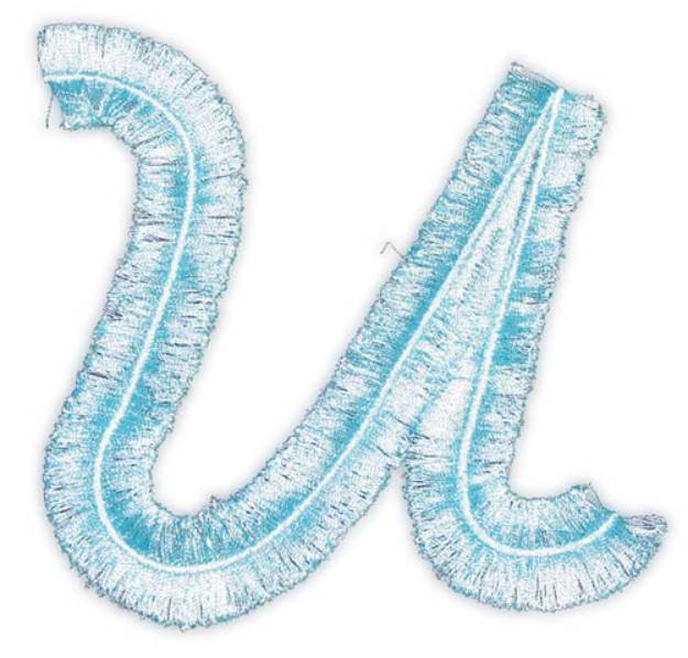 Picture of Script Fringe Letter U Machine Embroidery Design