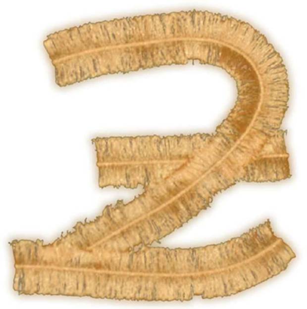 Picture of Script Fringe Letter Z Machine Embroidery Design