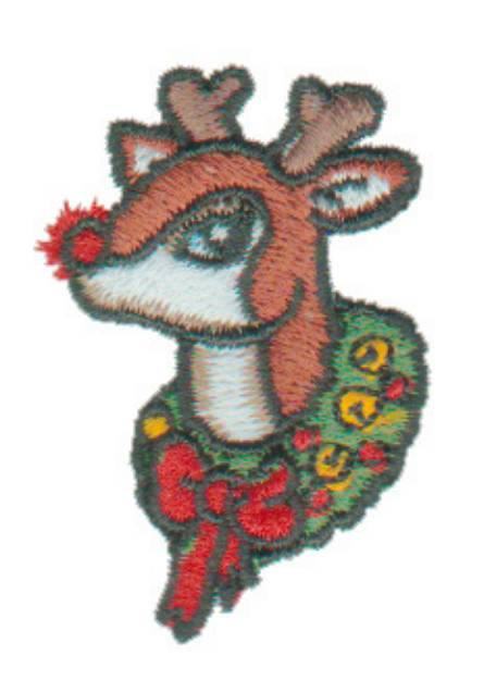 Picture of Rudolph Head Machine Embroidery Design