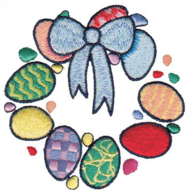 Picture of Egg Wreath 2 Machine Embroidery Design