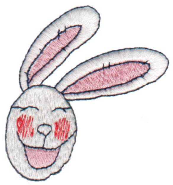 Picture of Laughing Bunny Head Machine Embroidery Design