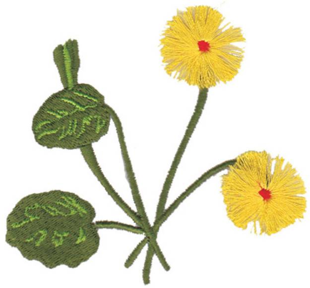 Picture of Yellow Flowers Machine Embroidery Design