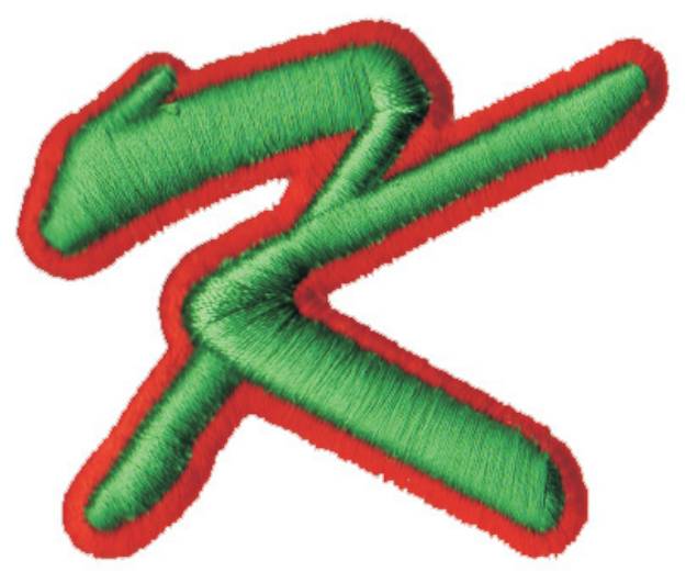 Picture of Script Foam K Machine Embroidery Design