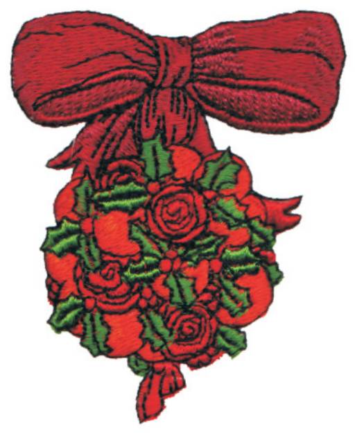 Picture of Orange & Rose Kissing Ball Machine Embroidery Design