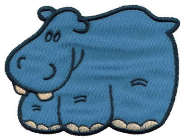 Picture of Hippo Applique Machine Embroidery Design