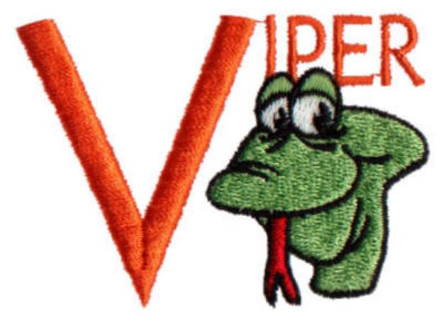 Picture of Kiddie Alphabet V Machine Embroidery Design