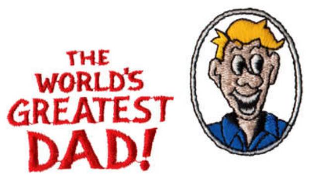 Picture of Worlds Greatest Dad Machine Embroidery Design