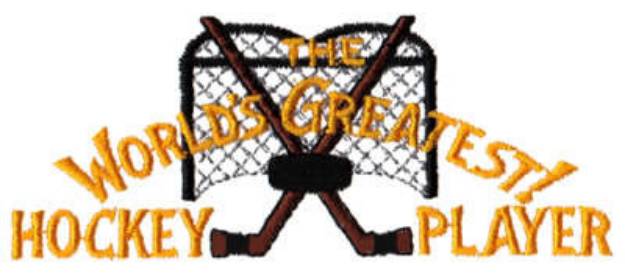 Picture of Worlds Greatest Hockey Player Machine Embroidery Design