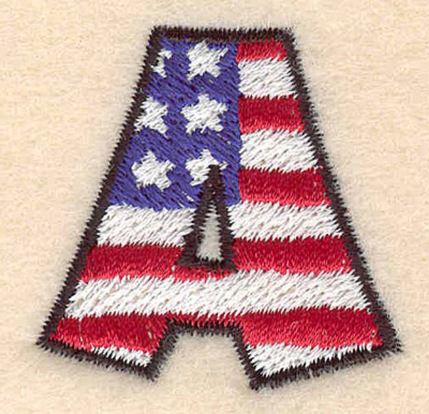 Picture of American Letter A Machine Embroidery Design