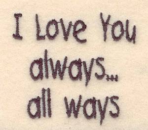 Picture of I Love You Machine Embroidery Design