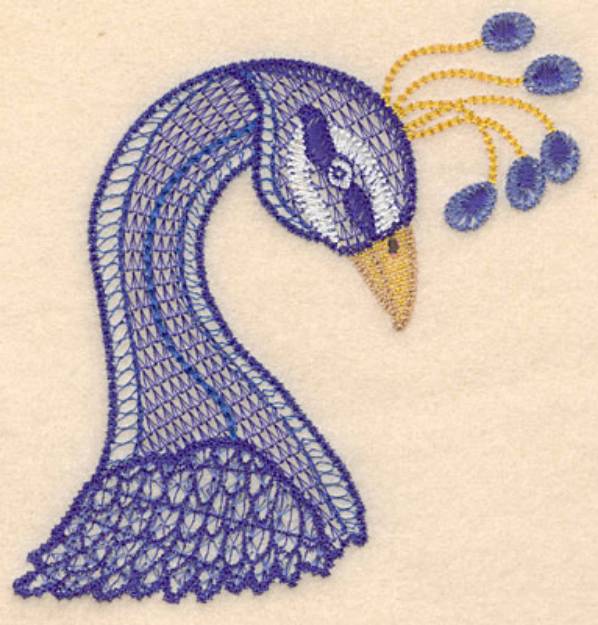 Picture of Peacock Head Machine Embroidery Design