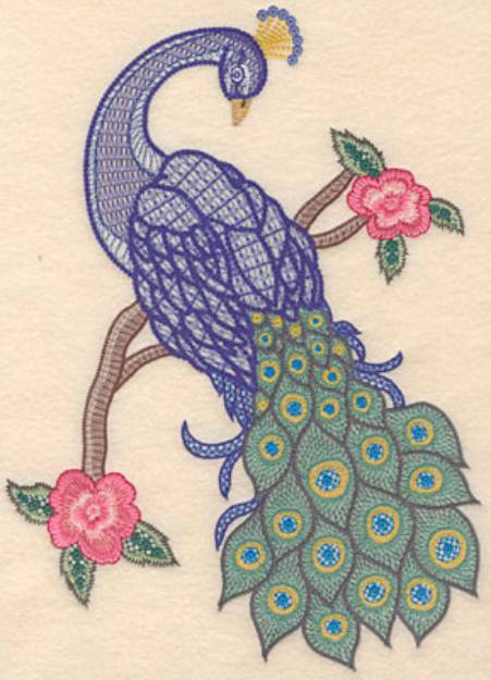 Picture of Peacock Machine Embroidery Design