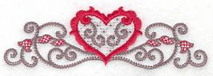 Picture of Floral Heart Machine Embroidery Design