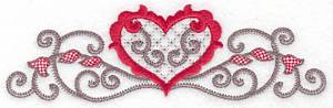 Picture of Floral Heart Machine Embroidery Design