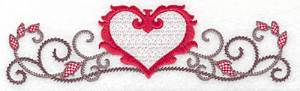 Picture of Floral Heart Machine Embroidery Design