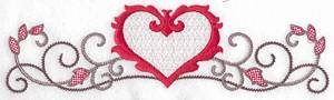 Picture of Floral Heart Machine Embroidery Design