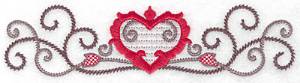 Picture of Floral Heart Machine Embroidery Design