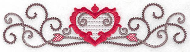 Picture of Floral Heart Machine Embroidery Design