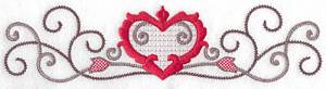 Picture of Floral Heart Machine Embroidery Design