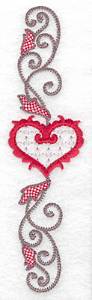 Picture of Floral Heart Vertical Machine Embroidery Design