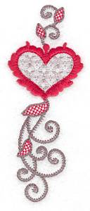 Picture of Floral Heart Machine Embroidery Design