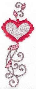 Picture of Floral Heart Machine Embroidery Design