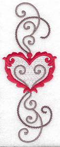 Picture of Floral Heart Machine Embroidery Design