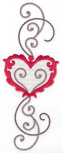 Picture of Floral Heart Machine Embroidery Design