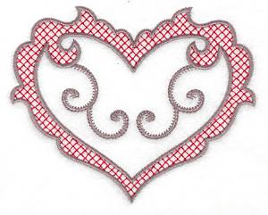 Picture of Decorated Heart Machine Embroidery Design