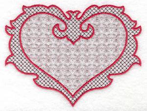 Picture of Heart with Motif Machine Embroidery Design