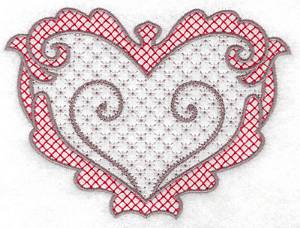 Picture of Heart with Motif Machine Embroidery Design