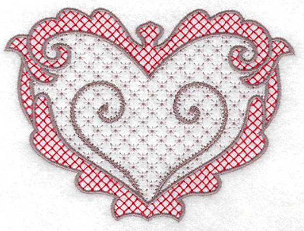 Picture of Heart with Motif Machine Embroidery Design