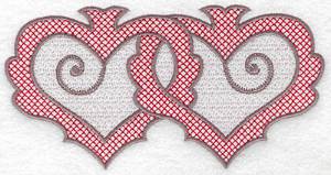 Picture of Hearts with Motif Machine Embroidery Design