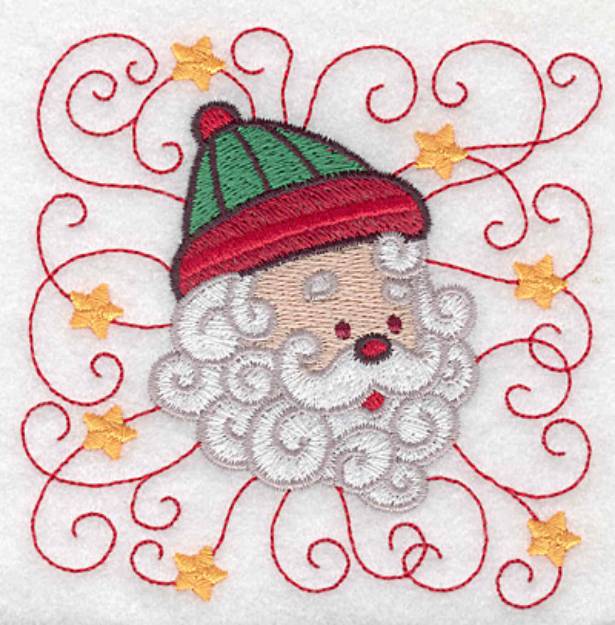 Picture of Santa Head Machine Embroidery Design