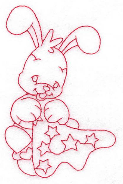 Picture of Bunny With Blankie Machine Embroidery Design