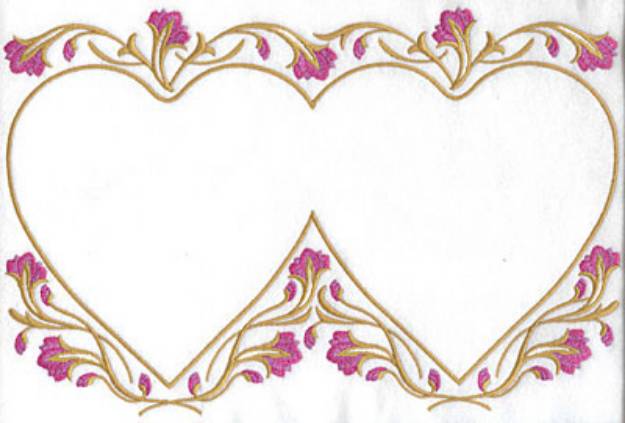 Picture of Floral Hearts Machine Embroidery Design