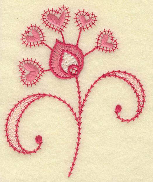 Picture of Floral Hearts Machine Embroidery Design